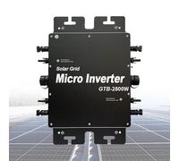 VNATWGOO Onduleur Solaire Mppt, Convertisseur 24 V, 48 V, 60 V vers 110 V, 220 V, Connecté Au RéSeau, 2000 W, 2400 W, 2800 W 2800W-Black