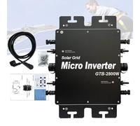 VNATWGOO Onduleur Solaire Mppt pour Raccordement Au RéSeau, 2000 W, 2400 W, 2800 W, Convertisseur 24 V-60 V CC vers 120/230 V Ca 2000W-Black