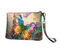 vnbbma Belle pochette en cuir imprimé papillon, bracelet en cuir véritable, sac de rangement pour soirées, rendez-vous galants, mariages et cadeaux