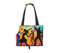 vnbbma Dance With Music Print Sac fourre-tout de voyage pliable léger pour petits chiens, chats, pour voyage, sorties