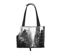 vnbbma Noir et blanc New York Print Sac de voyage pour animal domestique pliable léger chiot Sac tendance pour petits chiens, chats, pour voyage, sorties