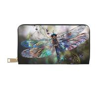 vnbbma Portefeuille long moderne imprimé libellule - Portefeuille élégant en cuir synthétique avec 12 emplacements pour cartes et poche zippée pour pièces de monnaie pour un usage quotidien, les