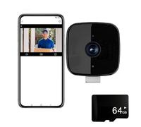 VNDGEOUH Caméra de sécurité Intelligente 2K for fenêtre, caméra de sécurité dôme 2K for Une Utilisation intérieure, Image Ultra-Nette 3 MP avec Vision Nocturne Couleur améliorée(with 64GB TF Card)