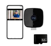 VNDGEOUH Caméra de sécurité Intelligente 2K for fenêtre, caméra de sécurité dôme 2K for Une Utilisation intérieure, Image Ultra-Nette 3 MP avec Vision Nocturne Couleur améliorée(with 32GB TF Card)