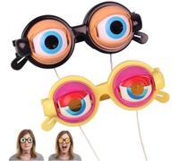 VNDGEOUH Lunettes Clignotantes for Spectacles et fêtes - Lunettes à Yeux cinétiques à clignement Manuel, Clignotantes for Performances(Brown+Yellow)