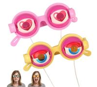 VNDGEOUH Lunettes Clignotantes for Spectacles et fêtes - Lunettes à Yeux cinétiques à clignement Manuel, Clignotantes for Performances(Pink+Yellow)