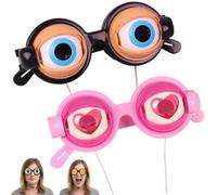 VNDGEOUH Lunettes Clignotantes for Spectacles et fêtes - Lunettes à Yeux cinétiques à clignement Manuel, Clignotantes for Performances(Brown+Pink)