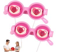 VNDGEOUH Lunettes Clignotantes for Spectacles et fêtes - Lunettes à Yeux cinétiques à clignement Manuel, Clignotantes for Performances(Pink*2)