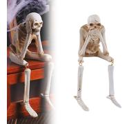 VNDGEOUH Simulation de cheminée d'halloween, Combinaison de crânes, Figurines squelettes en résine, ne Pas Voir/Entendre/dire Le Mal, décorations de Table effrayantes for Manteau de cheminée(C)