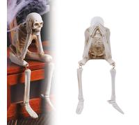 VNDGEOUH Simulation de cheminée d'halloween, Combinaison de crânes, Figurines squelettes en résine, ne Pas Voir/Entendre/dire Le Mal, décorations de Table effrayantes for Manteau de cheminée(B)