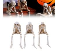 VNDGEOUH Simulation de cheminée d'halloween, Combinaison de crânes, Figurines squelettes en résine, ne Pas Voir/Entendre/dire Le Mal, décorations de Table effrayantes for Manteau de cheminée(3pcs)
