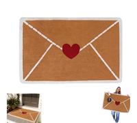 VNDGEOUH Tapis d'extérieur for la Saint-Valentin, paillasson en Fibre de Coco Artificielle en Forme de cœur, Tapis de Sol de Bienvenue en Forme de cœur d'amour Rouge(A#,15.7 * 23.6in)