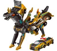 VNDGEOUH Voiture Dinosaure Transformable, Jouet for Enfants, Transformation instantanée, Cadeau d'anniversaire Unisexe(Golden Dragon)