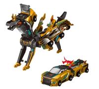 VNDGEOUH Voiture Transformable 2 en 1 magnétique Dinosaure, Cadeau d'anniversaire ou de Noël, Jouet Amusant for Enfants garçons et Filles.(Gold)