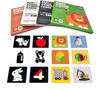 Vndnsy Cartes éducatives pour tout-petits, jouets sensoriels pour nouveau-nés, 80 pièces, 160 pages, cartes éducatives pour tout-petits, pour nouveau-nés de 0 à 3 à 6 à 12 à 36 mois, cadeau pour bébé
