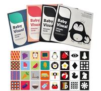 Vndnsy Lot de 80 cartes sensorielles pour bébé, 160 pages, capacités visuelles et stimulation pour nouveau-né de 0 à 3 à 6 à 12 à 36 mois, équipement de base pour nouveau-né, jouets, cadeaux