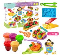 Vndnsy Pâte à Modeler à séchage à l'air Libre, Burritos pour Pop-Corn, pâte d'argile colorée, créations de Cuisine pour Enfants, Jouets éducatifs pour garçons et Filles de 3 Ans et Plus