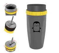 VNDUIFH Tasse Twizz, Tasse à café Twizz de 11 oz, Tasse avec Paille Double en Silicone, Tasse Anti-déversement torsadée, Tasse Double Couche Isolante Chaude et Froide (G)