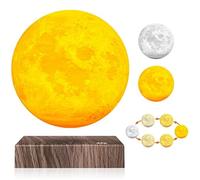 Vnemofey Lampe à lévitation magnétique en forme de lune, flottante et rotative librement avec impression 3D LED lampe lune dispose de 3 modes pour enfants, cadeaux pour enfants, décoration de bureau à