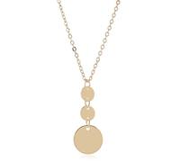 VNEWSCHI Chaîne de chandail en forme de disque pour femme - Pendentif long en forme de disque - Automne et hiver - Collier long avec pendentif en Y - Métal géométrique plaqué or - Bijoux tendance