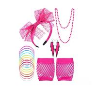 VNHATY 7 pièces accessoires de déguisement de mascarade pour femmes et filles des années 80, accessoires de fête rétro des années 80 adaptés au jeu de rôle, au carnaval