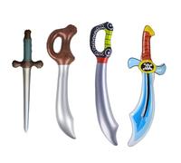 VNHATY Lot de 4 jouets de pirate gonflables Samouraï Jouets Ninja Jouets pour enfants Fête de pirate Anniversaire d'enfants Mascarade