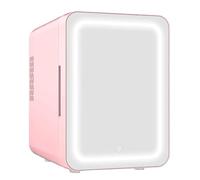 VNIMTI Mini réfrigérateur portable avec miroir 4 l, 12 V/220 V, refroidissement et chauffage, pour chambre, voiture, bureau (4L Rose)