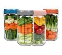 Vninkul 4 Pièces Overnight Oats 750 ML, Bocaux en Verre Hermétique, Pot en Verre avec Couvercle, Bocal Overnight Oats Verre pour Avoine de Nuit, Salade, Yaourt, Porridge