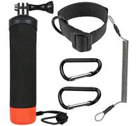 Vninkul Poignée Flottante Caméra, Perche Selfie Étanche Compatible avec Go Pro Hero 13/12/11/10/9, Insta 360 X5/X4/X3, Perche Flottante avec Corde de Suspension, Crochet et Sangle