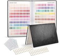 vnjaoi Tableau professionnel de 308 couleurs d'ongles avec étiquettes numérotées, livre de présentation de vernis à ongles gel noir, livret d'exposition de salon de manucure, échantillons de couleur