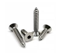 VNJUGF Lot de 10/50 vis à bois à tête fraisée plate en acier inoxydable A2 304, M2, M2.3, M2.6, M3, M4, M5, M6, Allen, six pans creux wanglan(6mm,50pcs M2.3)
