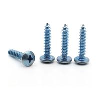 VNJUGF Lot de 10 à 50 vis à bois à tête bombée cruciforme en acier zingué bleu M3 M4 M5 M6 wanglan(16mm,M3 50pcs)