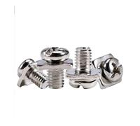 VNJUGF Lot de 10 à 50 vis à tête cylindrique à tête cylindrique, rondelles carrées nickelées M3 M3.5 M4 M5, vis de bornier à tête cylindrique cruciforme wanglan(M3x5x6-50Pcs)