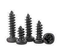 VNJUGF Vis autotaraudeuses à tête ronde M1.4 M1.7 M2 Vis électroniques à tête ronde Phillips noires Petites vis wanglan(5 UK,M1.7-100pcs)