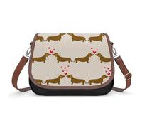 VNJVPWLQW Sac À Bandoulière Femme Amour De Chien Sac De Messager Sac À Main Crossbody Bag Porte-Monnaie 31x22x11cm