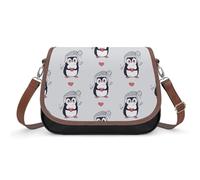 VNJVPWLQW Sac À Bandoulière Femme Amour Pingouin Sac De Messager Sac À Main Crossbody Bag Porte-Monnaie 31x22x11cm