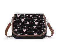 VNJVPWLQW Sac À Bandoulière Femme Amour Rose Sac De Messager Sac À Main Crossbody Bag Porte-Monnaie 31x22x11cm