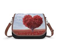 VNJVPWLQW Sac À Bandoulière Femme Arbre Rouge De L'amour Sac De Messager Sac À Main Crossbody Bag Porte-Monnaie 31x22x11cm