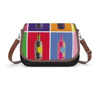 VNJVPWLQW Sac À Bandoulière Femme Bouteille Art Sac De Messager Sac À Main Crossbody Bag Porte-Monnaie 31x22x11cm