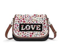 VNJVPWLQW Sac À Bandoulière Femme Fleur D'amour Sac De Messager Sac À Main Crossbody Bag Porte-Monnaie 31x22x11cm
