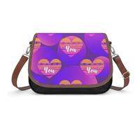 VNJVPWLQW Sac À Bandoulière Femme Je T'aime Sac De Messager Sac À Main Crossbody Bag Porte-Monnaie 31x22x11cm