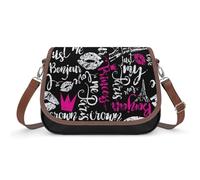 VNJVPWLQW Sac À Bandoulière Femme Lèvres Noires Et Blanches Paris Sac De Messager Sac À Main Crossbody Bag Porte-Monnaie 31x22x11cm