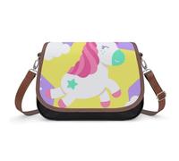 VNJVPWLQW Sac À Bandoulière Femme Licorne Violette Sac De Messager Sac À Main Crossbody Bag Porte-Monnaie 31x22x11cm