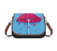 VNJVPWLQW Sac À Bandoulière Femme Parapluie Rouge Amour Sac De Messager Sac À Main Crossbody Bag Porte-Monnaie 31x22x11cm