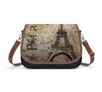 VNJVPWLQW Sac À Bandoulière Femme Paris Vintage Sac De Messager Sac À Main Crossbody Bag Porte-Monnaie 31x22x11cm