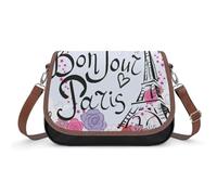 VNJVPWLQW Sac À Bandoulière Femme Tour Eiffel À Paris Sac De Messager Sac À Main Crossbody Bag Porte-Monnaie 31x22x11cm