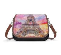 VNJVPWLQW Sac À Bandoulière Femme Tour Eiffel Paris Sac De Messager Sac À Main Crossbody Bag Porte-Monnaie 31x22x11cm