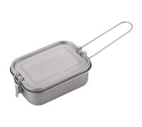 VNLCPX Boîte à Lunch en Titane Vapeur, Lunchbox Adulte 1200ml avec Couvercle Anti-fuite et Poignée Pliable, Bento Box Premium Umami Tout-En-Un pour Camping Randonnée Pique-Nique et Voyage