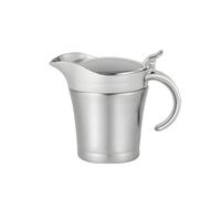 VNLCPX Thermo Saucière, Saucière Double Isolation en Acier Inoxydable avec Couvercle et Poignée, 450ml, pour Sauce à La Vanille CrèMe Mayonnaise et Lait, Argent