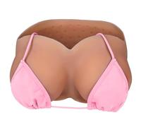 Vnmcry Faux Seins Poitrine en Silicone Travestie Réaliste Col en V sans Bretelles Remplissage de Coton Prothèse de Mastectomie Transgenre Crossdresser (Bronzage - D Cup Taille S)